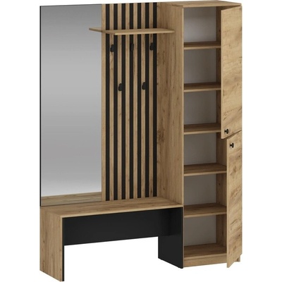 Sconto Predsieňová zostava ZORAS zlatý dub/čierna