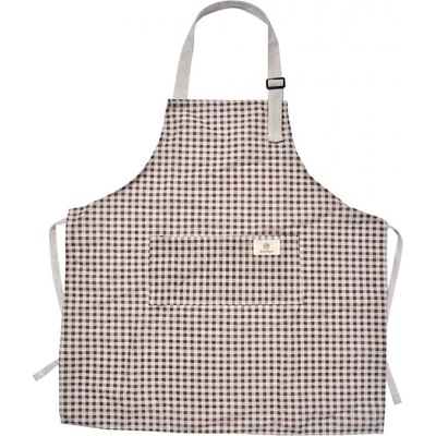 Clayre & Eef Hnědá kostkovaná kuchyňská zástěra 65x70 cm – Zboží Dáma