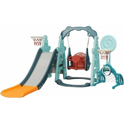 Emporio Plastová věžová s houpačkou a dvěma košíky zelená 180 × 190 × 123 cm