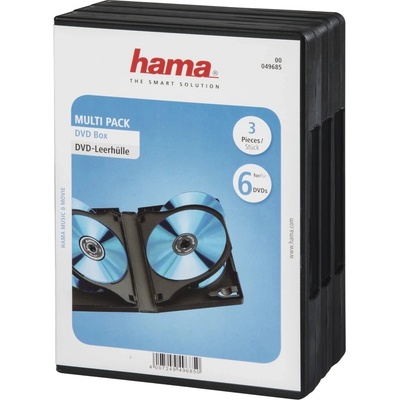 HAMA DVD obal na 6 diskov, balenie po 3 kusoch, čierny - 00049685