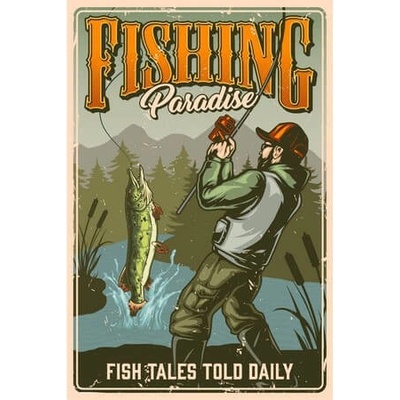 Ceduľa Fishing - Paradise