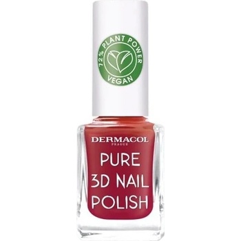 Dermacol Prírodný lak na nechty Pure 3D 4 Poppy Red 11 ml