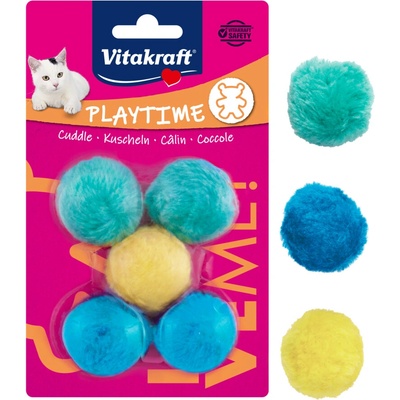 Vitakraft Loptičky s rolničkou plyš 3 cm 5 ks