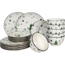 HIT Vánoční keramická jídelní sada stromeček 18 ks