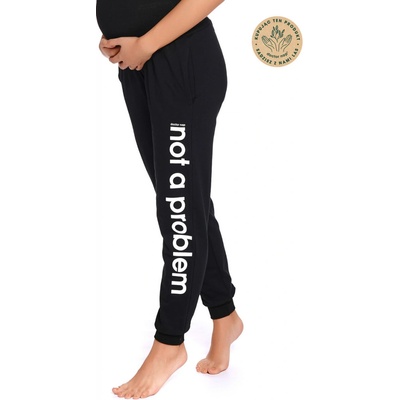 Doktor Nap dámské těhotenské kalhoty tepláky SPO.4238. černá s bílou