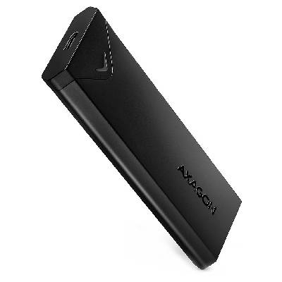 AXAGON box na M.2 NVMe SSD / EEM2-UB2 / USB-C / USB 3.2 Gen2 / černý / kabel 20cm USB-C na USB-C