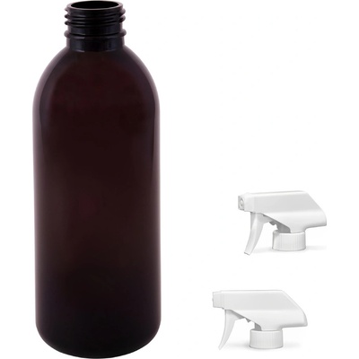 Tera Plastová lahvička hnědá s bílým pistolovým rozprašovačem 300 ml