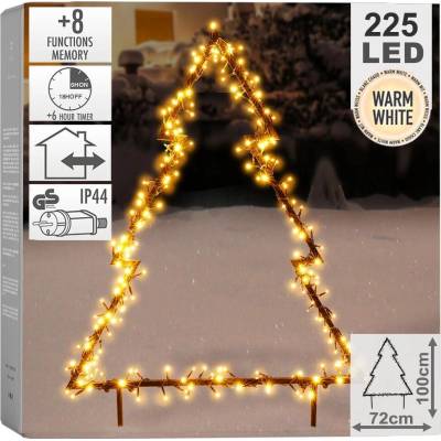 Vilde Vonkajší kovový svietiaci stromček 225 LED 100 cm