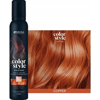 Indola Color Style Mousse farbiaca pena na vlasy Copper 200 ml
