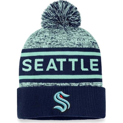 SEA 23 Authentic Pro Rink Heathered Cuffed Pom Knit Seattle Kraken