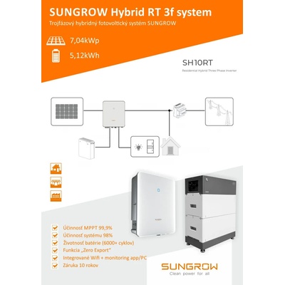 Sungrow hybridná FVE RT 7,04 kWp Li batéria 5,12 kWh +