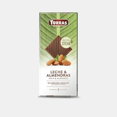TORRAS MLÉČNÁ SE STEVIÍ A MANDLEMI BEZLEPKOVÁ 125 G