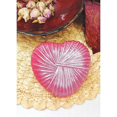 Mýdlové srdce motouz Mandle Červena s glitry Ano