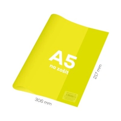 JUNIOR Obal na zošit A5 PVC 306x217 mm Neon Color transparentný žltý