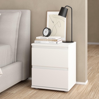 Нощно шкафче Nova с 2 чекмеджета Бял