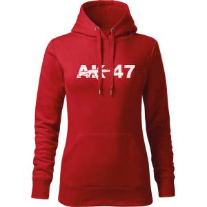 DRAGOWA дамски суитшърт с качулка ak47, червен, 320г/м2 (5892)
