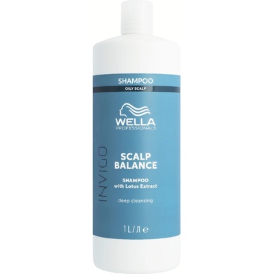 Wella Professionals Invigo Scalp Balance Oily Scalp Shampoo dámský hloubkově čisticí šampon pro mastné vlasy 1000 ml