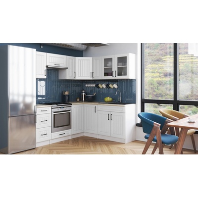 FRONTI Rohová kuchyňská linka ROTIZA CHOCO - Bílá