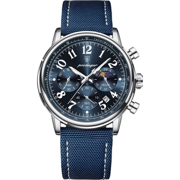 Poedagar Мъжки часовник Poedagar CS1886, текстил, син, син циферблат (CS1886)