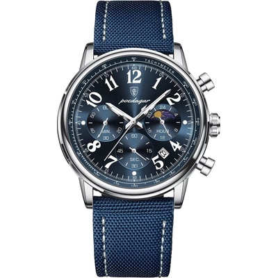 Poedagar Мъжки часовник Poedagar CS1886, текстил, син, син циферблат (CS1886)