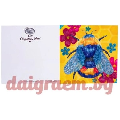 Craft Buddy Комплект поздравителна картичка с диамантен живопис Пчела, 18 x 18 см (CBCCK-A112)