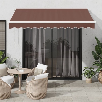 vidaXL Ručně zatahovací markýza hnědá 300 x 250 cm