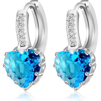 HARAHU Обеци Silver Heart - Тюркоаз KP1781 (1781)