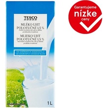 Tesco Mlieko UHT polotučné 1,5 % 1 l