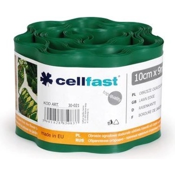 Trávnikový lem cellfast, zelený, 100 mm, L-9 m