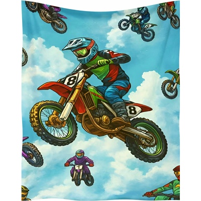 Excellent Mikroplyšová hřejivá deka barevná Motokros 150x200