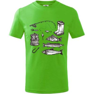Rybářský set Tričko dětské bavlněné Apple Green