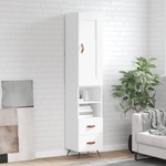 vidaXL Висок шкаф, бял, 34, 5x34x180 см, инженерно дърво (3200233)