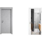EUROSTILL Двулицева Врата за Баня AQUA Shirin Walnut с Огледало, Стандартни размери до 73x200 см (DAQUASHMO1)