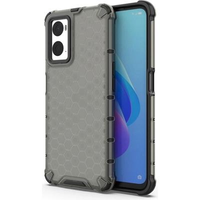 HQWear Кейс Honeycomb, брониран, с гел рамка, за Oppo A76 / Oppo A36 / Realme 9i, черен (9145576257203)