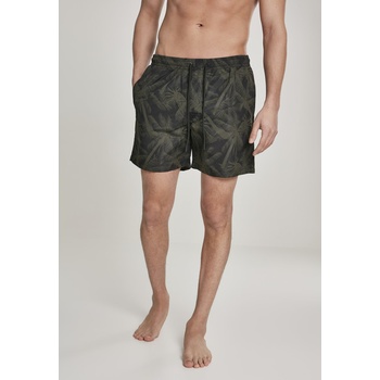 Urban Classics Pattern Swim Shorts palm/olive