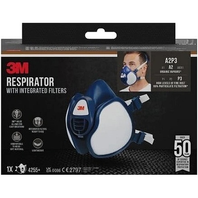 3M 4255-1 Polomaska s integrovanými filtrami FFA2P3R D