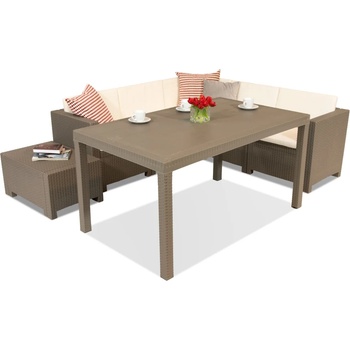 BICA Техноратанов ъглов диван с градинска масичка Colorado Comida 5 капучино Bica (BCCOMIDATU)