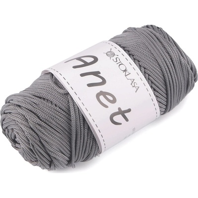 Pletací a háčkovací příze Anet macrame Ø2 mm 90 g, střední, 13 šedá světlá