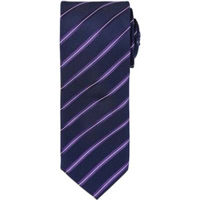 Premier Workwear športová pruhovaná kravata PR784 Navy