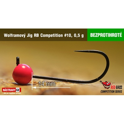 NASTRAHY.cz Bezprotihrotý wolframový Jig RB Competition #10 14 mm 0,5 g Pink 5 ks