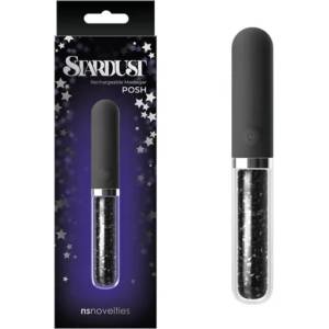  Мини вибратор, звезден прах, 12, 8см. - Stardust Posh Black (NSTOYS0831)