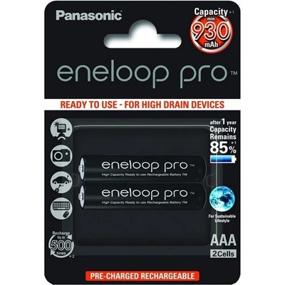 Panasonic eneloop pro батерия aaa, презареждаща се, 2бр. /пакет bk-4hcde/2be (bk-4hcde/2be)
