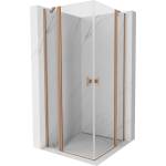 Mexen Mist Duo отваряща се душ кабина 110 x 110 см, прозрачна, матирана мед - 8A4-110-110-65-00 (8A4-110-110-65-00)