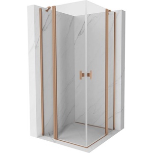 Mexen Mist Duo отваряща се душ кабина 110 x 110 см, прозрачна, матирана мед - 8A4-110-110-65-00 (8A4-110-110-65-00)