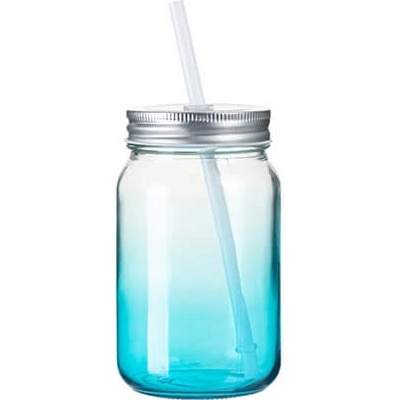 Mason Sklenice Jar bez ouška modrý gradient sublimace termotransfer 450 ml