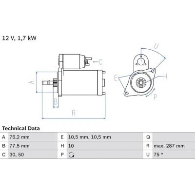 BOSCH 0 986 022 870 Startér (0986022870)