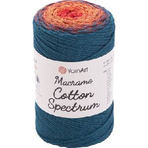 YARNART Macrame Cotton Spectrum 225 m 1317 Orange Blue юта (Macrame Cotton Spectrum 1317)