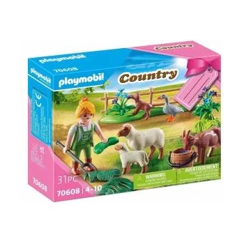 PLAYMOBIL Детски комплект Playmobil, Подаръчен комплект: Фермер с животни, 2970608