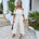 AX Paris Cream And Brown Polka Dot Bardot Frill Culotte Jumpsuit - Cream