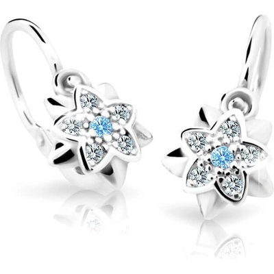 Cutie Jewellery detské náušnice z bieleho zlata C2210-10-X-2 svetlo modrá